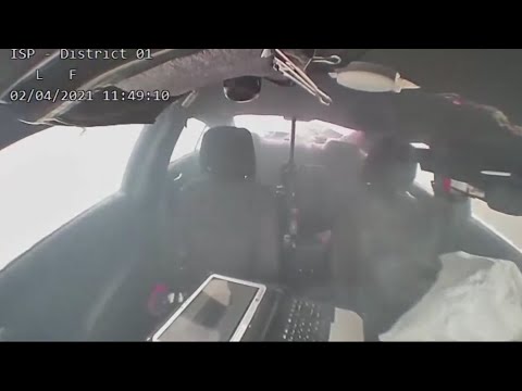 WATCH: Inside Iowa State Patrol Car Slammed by Semi During 40-Vehicle Pileup