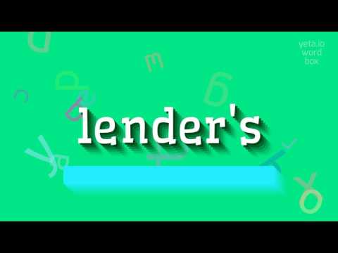 LENDER'S - HOW TO PRONOUNCE LENDER'S? #lender's