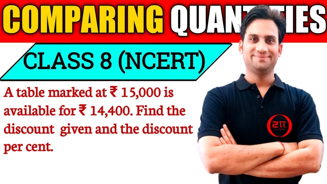 A table marked at ₹ 15,000 is available for ₹ 14,400. Find the discount given and the discount