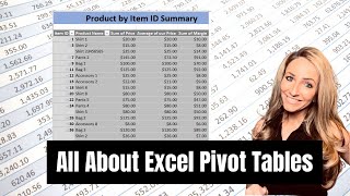 All about pivot tables. Learn how to insert them, how to arrange the data, how to make it look nice, and how to use the math functions. - Excel Xpert tutorial video