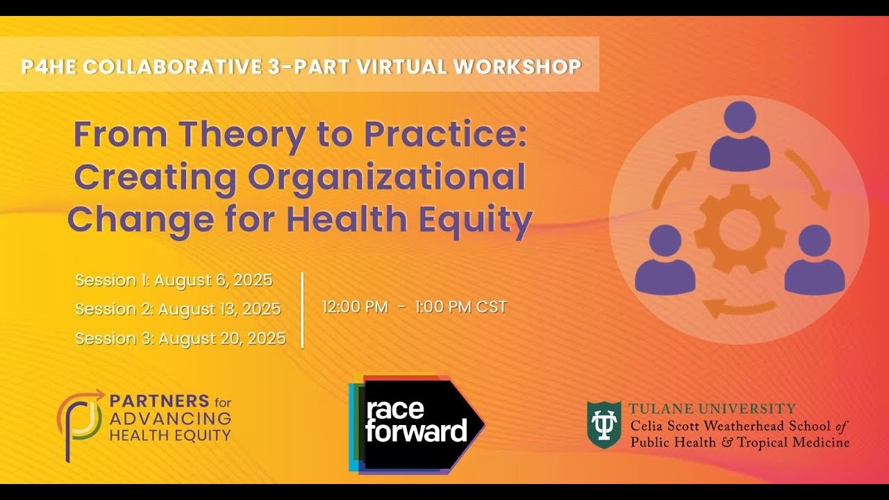 Workshop Series Pt Three: From Theory to Practice: Creating Organizational Change for Health Equity