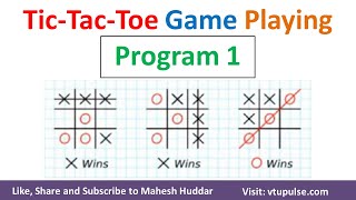 Program 1 - Tic Tac Toe Game Playing | Tic Tac Toe Game in Artificial Intelligence by Mahesh Huddar