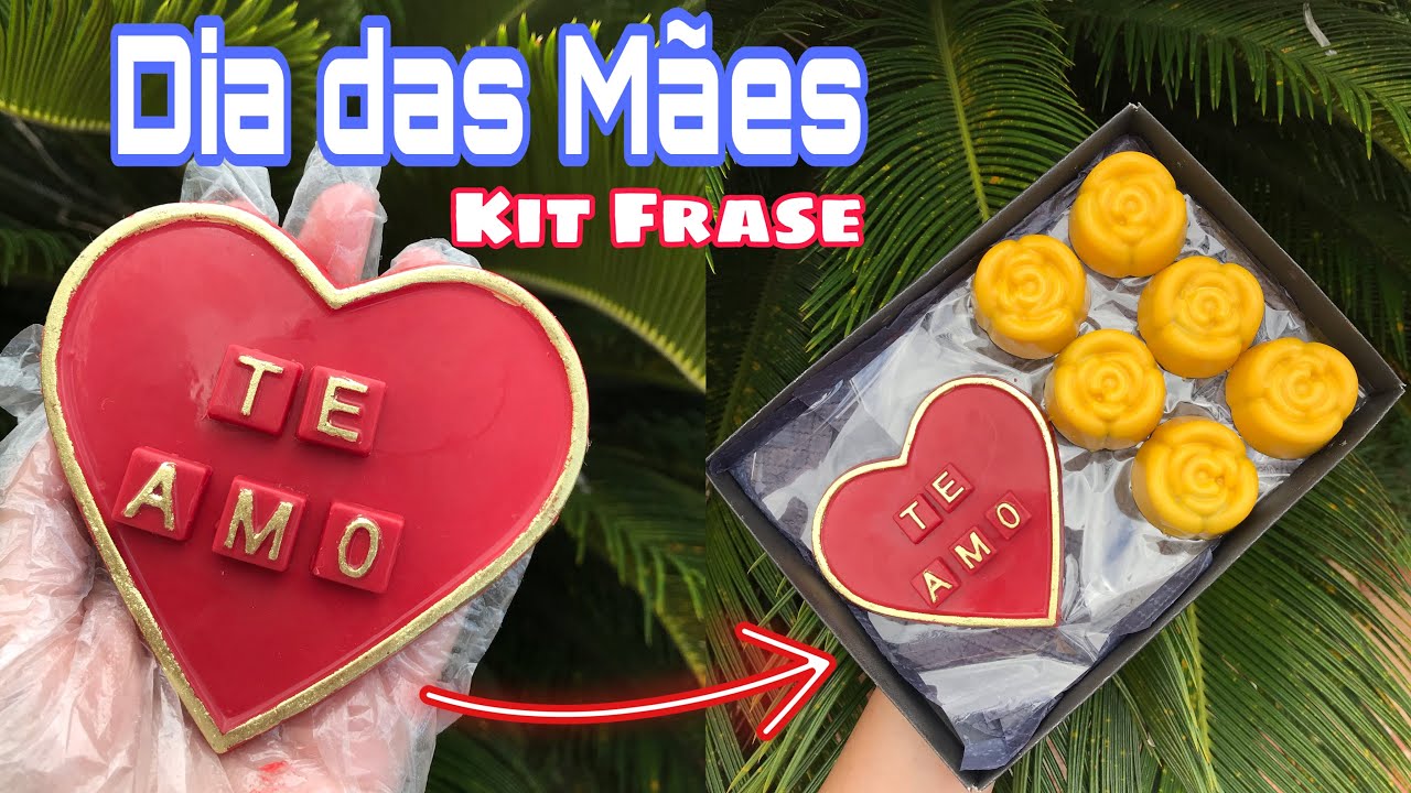 BOMBOM DE FLOR DIA DAS MÃES + CORAÇÃO COM FRASE 👩❤️