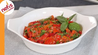 Közlenmiş Kırmızı Biber Salatası  Nasıl Yap