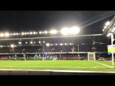 2018.12.10 Gylfi Sigurðsson, Everton グッディソンパーク最前列からシグルズソンのキックを観察