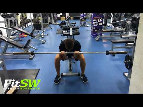 Seated Close-Grip Concentration Barbell Curl: Arms, Bicep Exercise Demo How-to