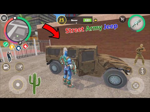 Rope Hero: Vice Town (Rope Hero steals Street Army Jeep) Jumping Japang  - Android Gameplay HD