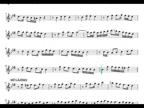 Hüzzam Peşrev (Seyfettin Osmanoğlu) (1. Hane ve Teslim) Nota Eşliğinde (Ahenk: Kız Neyi )