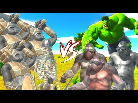 GORO BROTHERS + HULK AGAINST X3 PRIMATES + INFERNALS   ANIMAL REVOLT BATTLE SIMULATOR