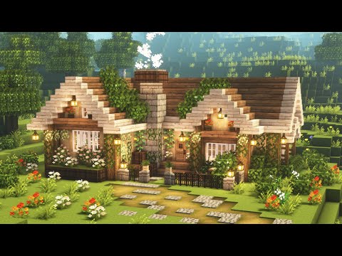 [Minecraft] 🌼✨ Aesthetic Cozy House Tutorial / Cottagecore / Mizuno's 16 Craft Resource Pack