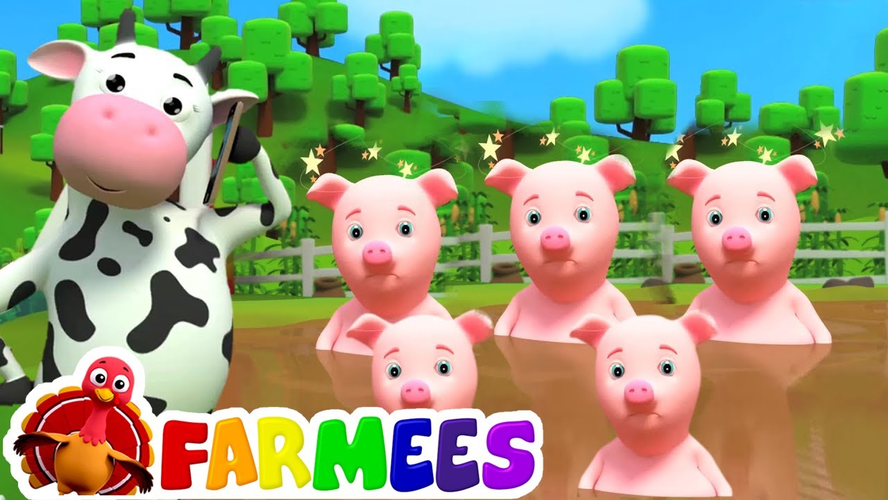 Cinco piggies pequenos | rimas para crianças | crianças músicas compilação em português