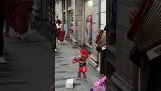Bella Ciao at Istiklal street with Masha the Bear dancing
