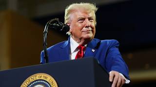 Crowd roars as Trump jokes about another run at the presidency in 2028