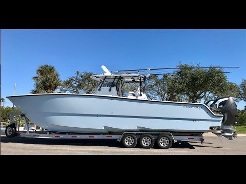 Freeman 37vh with Seven Marine Outboards Sea trial. Fastest fishing boat?!?? 80mph! Video