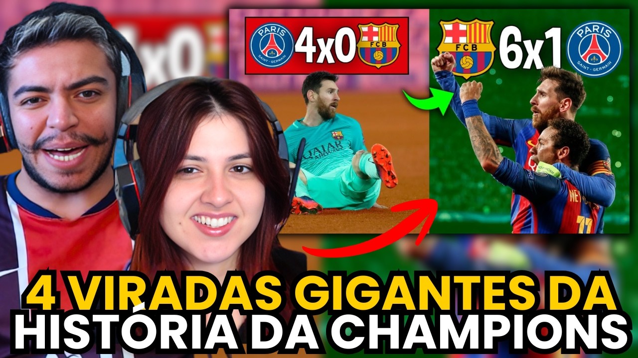 4 VIRADAS GIGANTES da HISTÓRIA da Champions League | REACT
