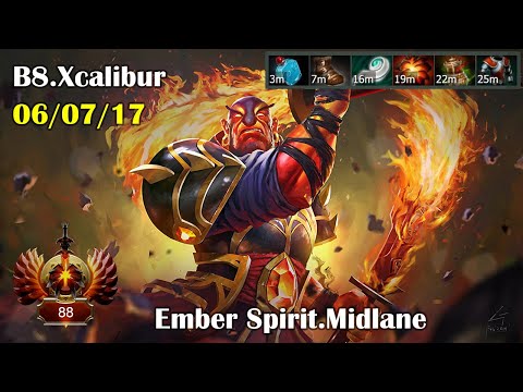 Dota 2 Pro Replay | Midlane | Ember Spirit [B8.Xcalibur] | ~7538mmr | 7.27