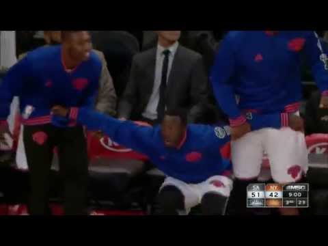 Kristaps Porzingis Putback over LaMarcus Aldridge