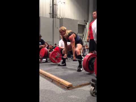 Kristy Scott 550lb deadlift (miss) at Mr. Olympia 2013