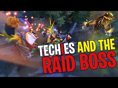 Techies and the Raid Boss - DotA 2 Funny Moments