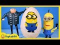 Giant Minion Play Doh Surprise Egg With Despicable Me Big Hero 6 SpongeBob Toy Opening
