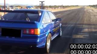 preview picture of video 'Street Legal 2jz powered AE86 Levin from Namibia vs Bike'