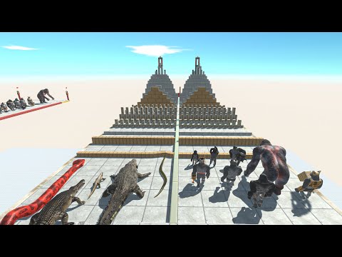 Mutant Primates Vs Reptiles Race Through Blocks - Animal Revolt Battle Simulator