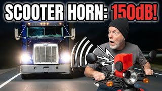 150db Semi Truck Horn on a Scooter!  No One Expected This!!