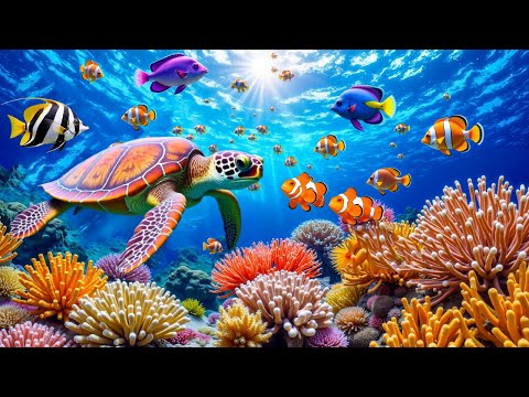 Beautiful Relaxing Music 🐠 Calming Music with Coral Reef Underwater Sounds for Sleep & Relaxation