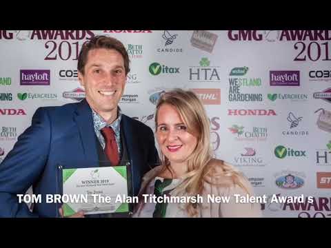 Tom Brown - winner of the Alan Titchmarsh new talent award at the 2019 Garden Media Guild awards