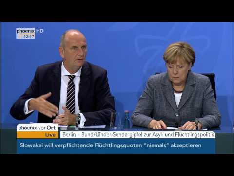 Asyl- und Flüchtlingspolitik: Pressekonferenz auf dem Bund/Länder-Sondergipfel am 15.09.2015