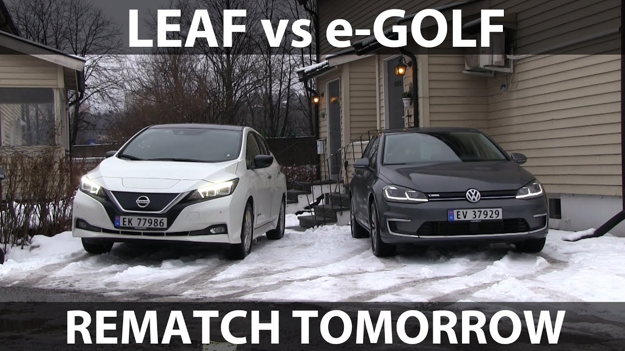 Rematch between Leaf and e-Golf live tomorrow