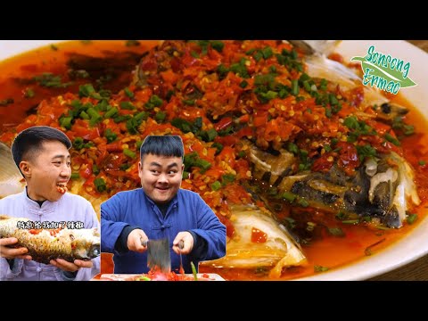 Fish Stuffed with Peppers! Are You Dare to Eat? | TikTok Funny Mukbang | Songsong and Ermao