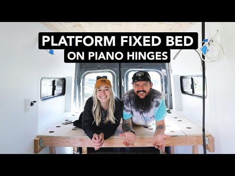 Building a Platform Bed Frame w/ Hinged Storage Access | 2021 Ford Transit Van Build Ep 21