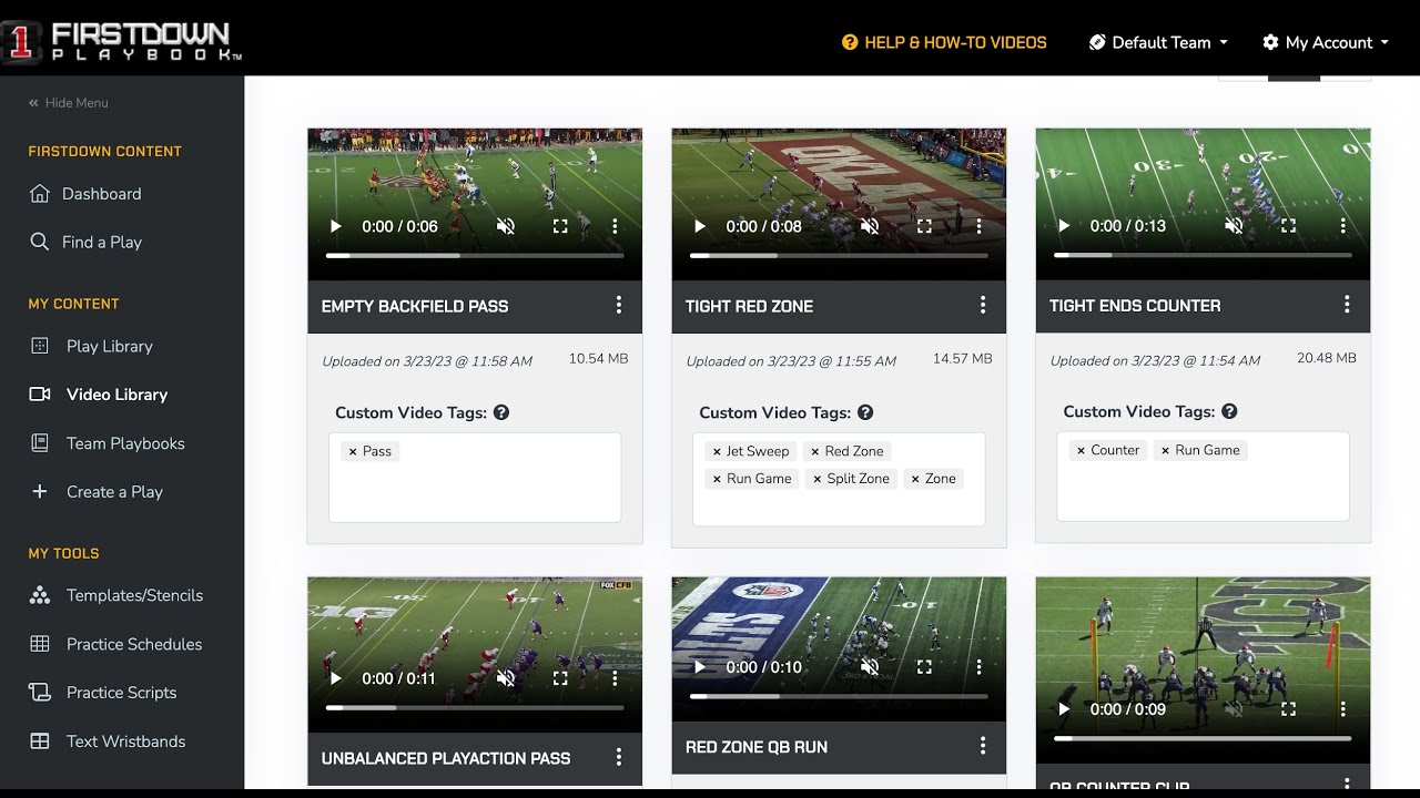 How To Tag Your Videos In FirstDown PlayBook