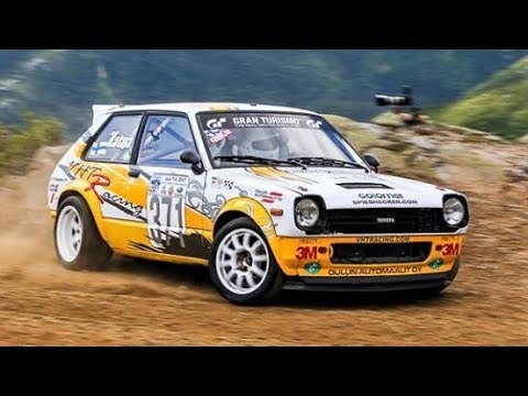 Toyota Starlet RWD with 11.000Rpm 4AGE Engine // Mt. Washington 2017 Onboard & Fly-By