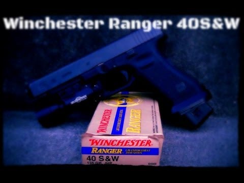 Winchester Ranger 40S\u0026W 135gr JHP (#Q4368) Ballistics Gel Test (HD)