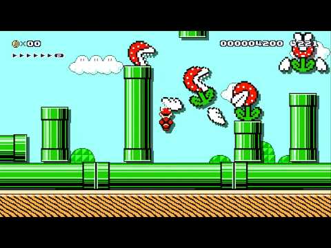 SMB3 W-7 Piranha Plant 1&2 Remix by rage_jcsBR - SUPER MARIO MAKER - NO COMMENTARY 1ba