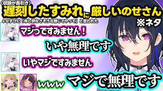 すみれの遅刻に厳しいのせさんに爆笑するなずぴ達、風紀委員長の衝撃発言に動揺するととち、鬼滅ごっこをする花芽姉妹との温度差が激しいのせさんｗｗ【一ノ瀬うるは/花芽なずな/花芽すみれ/小雀とと/ぶいすぽ】