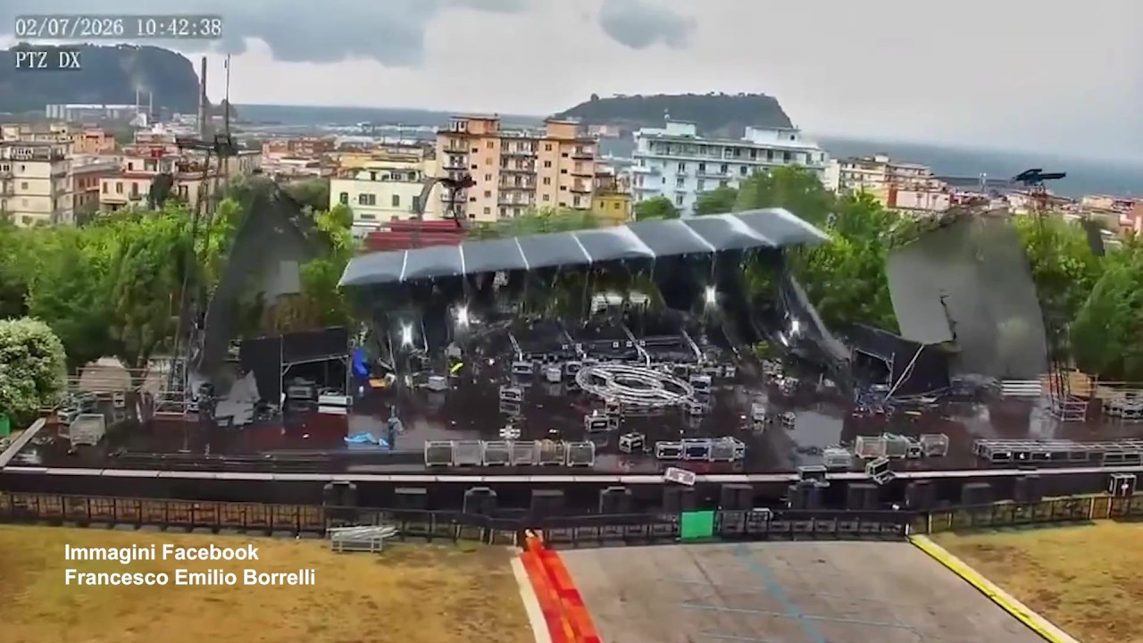Alien Sound Festival, il vento abbatte il palco allestito nell'ex base Nato di Bagnoli