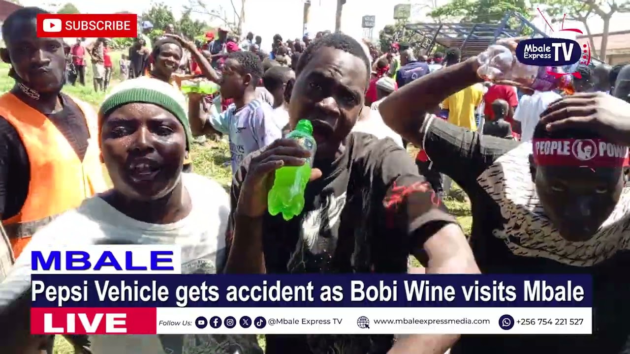 Pepsi vehicle gets accident as Robert Kyagulanyi Ssentamu aka Bobi wine campaigns in Mbale 