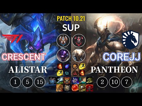 T1 Crescent Alistar vs TL CoreJJ Pantheon Sup - KR Patch 10.21