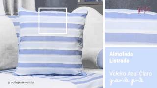 Almofada Listrada Veleiro Azul Claro | Ref: 53345