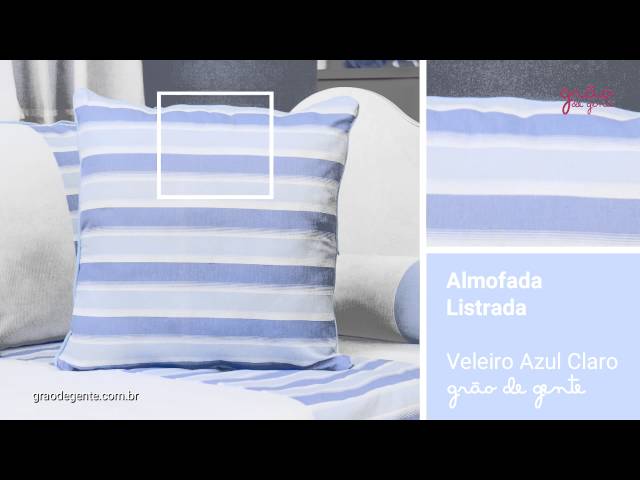 Almofada Listrada Veleiro Azul Claro | Ref: 53345