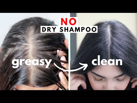 how to wash greasy hair in 5 min (without dry shampoo)!!