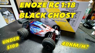 DEERC 9305E ENOZE RC 1/18 Black Ghost 2S & 3S Speed Runs - BUDGET RC CAR UNDER $100