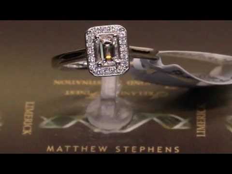 #57002 | T0.68ct/C0.53ct | Emerald Halo Diamond Engagement Ring | Set in Platinum