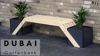 Dubai Gartenbank/Moderne Bank mit Doppelten Blumenkasten/Gartenbank selber bauen/Garden Bench DIY