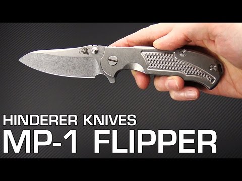 Rick Hinderer Knives MP1 Flipper Red Linen Micarta Stonewashed