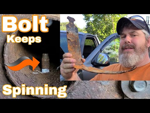 How to remove rusted, spinning bolt from gas tank strap. GMC Sierra, Chevy Trucks, Suburban.