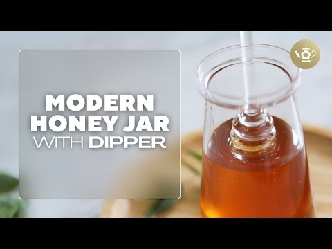 Modern Honey jar with Dipper: Sweeten Your Tea Time | Teabloom